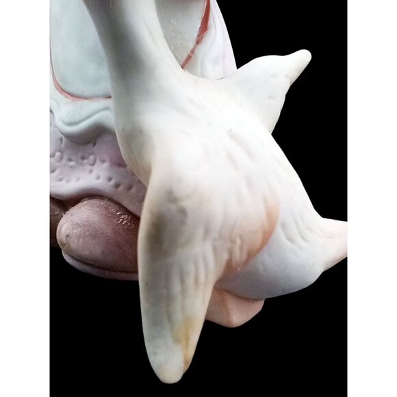 Homco Farm Girl Feeding Duck Porcelain Blond Kid Pink Dress Vintage Figure 4" - Picture 11 of 15